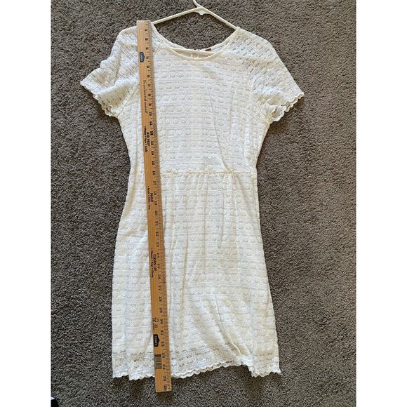 Free People Size 10 Creamy White Lace Knee Length Dress - Picture 7 of 13